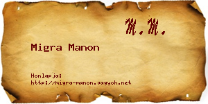 Migra Manon névjegykártya
